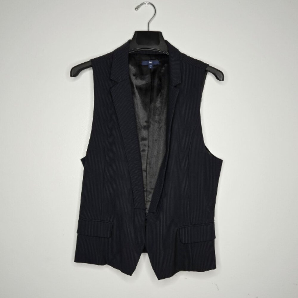 Gap Navy Pinstripe Vest M – Classic Tailored Layer